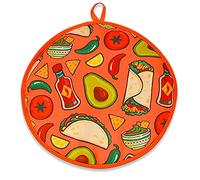 Foemey 12inch Cloth Bag for Burrito,Portable Tortilla Warmer Pouch Home for Microwave Restaurant Food Pancake,B