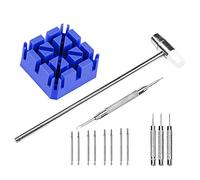 Foemey 14Pcs Watch Repair and Removal Kit Band Link Remover Hammer Punch Pins Watch Strap Holder Strap Spring Lever Tool Kit