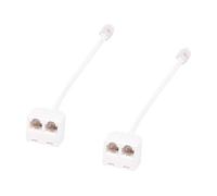 Foemey 2pcs 6P4C RJ11 Double to Male Telephone Cable Splitter Adapter