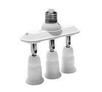 Foemey 3 in 1 E27 Adapter Converter Horizontal Designed 360 Degrees Adjustable 180 Degree Bendable Light Socket Splitter