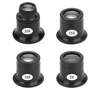 Foemey 4PCS Loupe Eyeglass Magnifiers Set 5X 10X 15X 20X Watch Repair Loupe Magnifier Set Magnifying Glass for Watch Jewellery