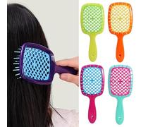 Foemey 5X Wide Teeth Air Cushion Combs Women Scalp Massage Hair Brush Hollow Out Anti-Static Comb Home Salon DIY Tool