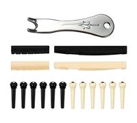 Foemey Guitar Bridge Pins Puller Pulling Remover Extractor Tool with 2 Pack Guitar Saddle Nut and 12 Pack Guitar Bridge Pins