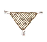 Foemey Lizard Bed for Bearded Dragon Hammock, 100% Natural Algae Fibres for Reptiles, Geckos, Iguanas, Hermit Crab and Snakes, Triangular Terrarium Plant Leaves and Plastic