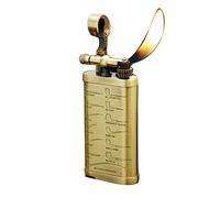 Foern Pipe Lighters for Smoking Tobacco,Trench Lighter Vintage Antique Lighter,Retro Lighter Wheel Lighter with Soft Flame,Tobacco Pipe Cigarette Lighter (not Include Kerosene),Gold