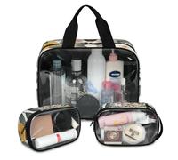 Foerrkelg Animal Koala Cosmetic Bag,3 Pcs Toiletry Bag Clear Toiletry Bag Toiletry Bag for Women Clear Cosmetic Bag Makeup Organizer Bag Koala Floral Print, Color 14, 12.2*3.74*10 in