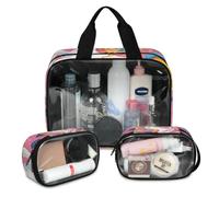 Foerrkelg Animal Unicorn Cosmetic Bag,3 Pcs Toiletry Bag Clear Toiletry Bag Toiletry Bag for Women Clear Cosmetic Bag Makeup Organizer Bag Cute Fun Unicorn, Color 11, 12.2*3.74*10 in