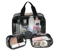 Foerrkelg Animal Unicorns Cosmetic Bag,3 Pcs Toiletry Bag Clear Toiletry Bag Toiletry Bag for Women Clear Cosmetic Bag Makeup Organizer Bag Unicorn Girl, Color 37, 12.2*3.74*10 in