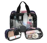 Foerrkelg Animal Unicorns Cosmetic Bag,3 Pcs Toiletry Bag Clear Toiletry Bag Toiletry Bag for Women Clear Cosmetic Bag Makeup Organizer Bag Cartoon Unicorn Print, Color 38, 12.2*3.74*10 in