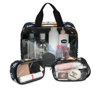 Foerrkelg Animals Tigers Cosmetic Bag,3 Pcs Toiletry Bag Clear Toiletry Bag Toiletry Bag for Women Clear Cosmetic Bag Makeup Organizer Bag Tiger Print, Color 7, 12.2*3.74*10 in