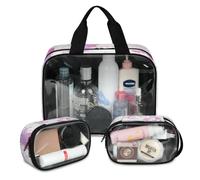 Foerrkelg Beautiful Unicorn Animal Cosmetic Bag,3 Pcs Toiletry Bag Clear Toiletry Bag Toiletry Bag for Women Clear Cosmetic Bag Makeup Organizer Bag Cute Animal Unicorn, Color 88, 12.2*3.74*10 in