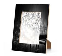 Foerrkelg Black Music Piano Picture Frame 5x7, Vintage Music Piano 5x7 Photo Frame Horizontal & Vertical Display 5 by 7Wooden Picture Frame for Desktop or Wall Decoration