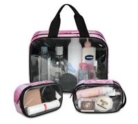 Foerrkelg Cartoon Unicorn Pegasus Cosmetic Bag,3 Pcs Toiletry Bag Clear Toiletry Bag Toiletry Bag for Women Clear Cosmetic Bag Makeup Organizer Bag Watercolor Cute Unicorn, Color 83, 12.2*3.74*10 in