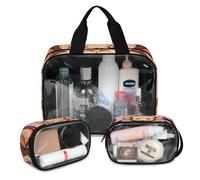 Foerrkelg Cute Monkeys Cosmetic Bag,3 Pcs Toiletry Bag Clear Toiletry Bag Toiletry Bag for Women Clear Cosmetic Bag Makeup Organizer Bag Cartoon Monkey, Color 14, 12.2*3.74*10 in