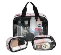 Foerrkelg Cute Unicorn Cosmetic Bag,3 Pcs Toiletry Bag Clear Toiletry Bag Toiletry Bag for Women Clear Cosmetic Bag Makeup Organizer Bag Fantasy Colorful Unicorn, Color 77, 12.2*3.74*10 in