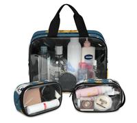 Foerrkelg Dog Cosmetic Bag,3 Pcs Toiletry Bag Clear Toiletry Bag Toiletry Bag for Women Clear Cosmetic Bag Makeup Organizer Bag Dog Doodle, Color 21, 12.2*3.74*10 in