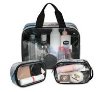 Foerrkelg Fantasy Cloud Unicorn Cosmetic Bag,3 Pcs Toiletry Bag Clear Toiletry Bag Toiletry Bag for Women Clear Cosmetic Bag Makeup Organizer Bag Animal Unicorns, Color 16, 12.2*3.74*10 in