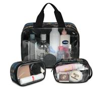Foerrkelg Fireworks And Colored Lights Cosmetic Bag,3 Pcs Toiletry Bag Makeup Bag Travel Bag Set for Toiletries, With Handle Travel Enssential Toiletries,Set of 3 Fireworks, Color 14, 12.2*3.74*10 in