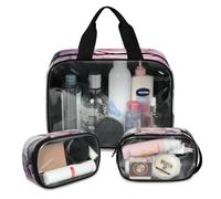 Foerrkelg Food - Cake Cosmetic Bag,3 Pcs Toiletry Bag Clear Toiletry Bag Toiletry Bag for Women Clear Cosmetic Bag Makeup Organizer Bag Cupcake Cake, Color 57, 12.2*3.74*10 in