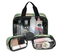 Foerrkelg Food Cake Cosmetic Bag,3 Pcs Toiletry Bag Clear Toiletry Bag Toiletry Bag for Women Clear Cosmetic Bag Makeup Organizer Bag Cupcake, Color 52, 12.2*3.74*10 in