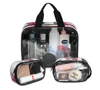 Foerrkelg Funny Unicorn Cosmetic Bag,3 Pcs Toiletry Bag Clear Toiletry Bag Toiletry Bag for Women Clear Cosmetic Bag Makeup Organizer Bag Cute Unicorn, Color 14, 12.2*3.74*10 in