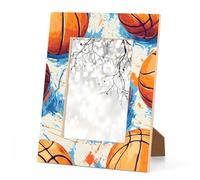 Foerrkelg Graffiti Basketball Picture Frame 8x10, Basketball 8x10Photo Frame Horizontal &Vertical Display 8 by 10Wooden Picture Frame for Desktop or Wall Decoration