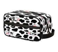 Foerrkelg Kids Travel Toiletry Bag for Boys Men Hanging Dopp Kit - Waterproof Shaving Bag Bathroom Bags Wash Bag for Toiletries Accessories, Animal Cow Print, 10.5"L x 4.4"W x 5.3"H