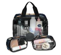 Foerrkelg Space Tiger Cosmetic Bag,3 Pcs Toiletry Bag Clear Toiletry Bag Toiletry Bag for Women Clear Cosmetic Bag Makeup Organizer Bag Astronaut Tiger, Color 34, 12.2*3.74*10 in