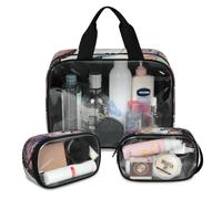 Foerrkelg Star Unicorn Cosmetic Bag,3 Pcs Toiletry Bag Clear Toiletry Bag Toiletry Bag for Women Clear Cosmetic Bag Makeup Organizer Bag Pony Unicorn, Color 36, 12.2*3.74*10 in