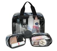 Foerrkelg The Elephant Family Cosmetic Bag,3 Pcs Toiletry Bag Clear Toiletry Bag Toiletry Bag for Women Clear Cosmetic Bag Makeup Organizer Bag Zoo Elephant, Color 81, 12.2*3.74*10 in