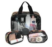 Foerrkelg The Girl Tn The Moonlight Cosmetic Bag,3 Pcs Toiletry Bag Makeup Bag Travel Bag Set for Toiletries, With Handle Travel Enssential Toiletries,Set of 3 Characters, Color 35, 12.2*3.74*10 in