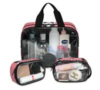 Foerrkelg The Panda Family Cosmetic Bag,3 Pcs Toiletry Bag Clear Toiletry Bag Toiletry Bag for Women Clear Cosmetic Bag Makeup Organizer Bag Funny Pandas, Color 19, 12.2*3.74*10 in
