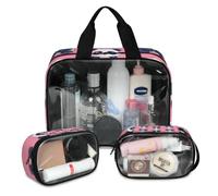 Foerrkelg The Panda Family Cosmetic Bag,3 Pcs Toiletry Bag Clear Toiletry Bag Toiletry Bag for Women Clear Cosmetic Bag Makeup Organizer Bag Cute Panda Doodle, Color 18, 12.2*3.74*10 in