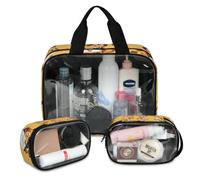Foerrkelg Tiger Motif Cosmetic Bag,3 Pcs Toiletry Bag Clear Toiletry Bag Toiletry Bag for Women Clear Cosmetic Bag Makeup Organizer Bag Cartoon Tiger Doodle, Color 1, 12.2*3.74*10 in