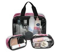 Foerrkelg Unicorn Pony Cosmetic Bag,3 Pcs Toiletry Bag Clear Toiletry Bag Toiletry Bag for Women Clear Cosmetic Bag Makeup Organizer Bag Cartoon Unicorn Pegasus, Color 81, 12.2*3.74*10 in