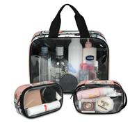 Foerrkelg Unicorns Cosmetic Bag,3 Pcs Toiletry Bag Clear Toiletry Bag Toiletry Bag for Women Clear Cosmetic Bag Makeup Organizer Bag Cartoon Unicorn Paper Cup, Color 39, 12.2*3.74*10 in