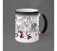 Foes Friend Halloween Group Villian Movie Outline Blood Mug 11oz Ceramic Coffee Tea, Latte, Cappuccino Cup Mug for Home, Office, Kitchen Dishwasher & Microwave Safe Comfortable Handle Giftable