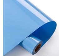 Foeska Heat Transfer Vinyl Bundle 12" x 10' Feet Rolls, HTV for Silhouette Cameo Easy to Cut & Weed, DIY Heat Press Design for T-Shirt, Clothes, Hats and Other Textiles (Sky Blue)