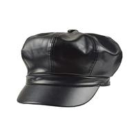 Foetest Cap Leather Hat Baseball Cao Casual Hat Sun Hat Solid Color for Wen and, Black, One size