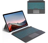 Foeytaody for Surface Pro 7 Pro 6 Pro 5 Pro 4 Pro 3, Bluetooth Wireless Keyboard with Palm Rejection Touchpad, Rechargeable Battery, 7-Color Backlit for Microsoft Surface Pro 12.3 inch
