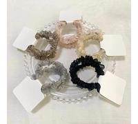 FOFAI Elastic Hair Scrunchies for Women: 5 Pcs Organza Hair Bands Ties Soft No Damage - Elegant Multicolor Bobbles Ponytail Holders Accessories for Girls Thick Thin Curly Hair Hairstyle