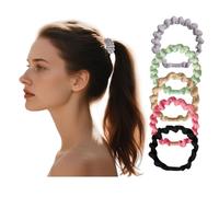 FOFAI Soft Cute Scrunchies for Women: 5-Pack Simple and Stylish Ponytail Holder Hair Ties with Elastic Hair Bands - Hair Accessories for Teens Girls Thick Thin Curly Hair - Home Sports Daily Use