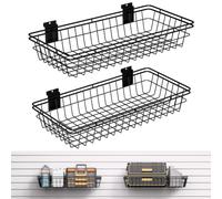 FOFARY Slatwall Baskets Large 2-Pack 24"x12"x4", Slatwall Accessories