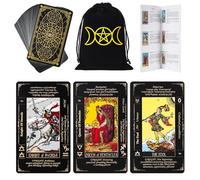 Fofeadm Tarot Cards with Guide Book & Linen Carry Bag, 78 Classic Original Tarot Cards Deck Fortune Telling Game with Meanings on Them for Beginners to Expert
