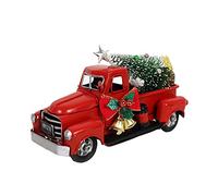 Fofetbfo Christmas Red Truck with Mini Christmas Trees Ornaments, Metal Christmas Vintage Red Truck, Farmhouse Truck Car Model for Christmas Holiday Table Decor