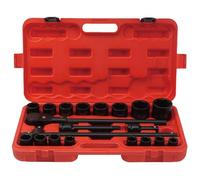 FOFLYRN 21PCS Metric 3/4" Drive Impact Socket Set,6-Point Socket Set (19-50mm),Cr-Mo Material High Durability Jumbo Deep Socket Set with Ratchet Wrench,Sliding Bar,Extension Bar and Storage Case.