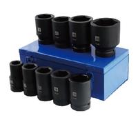 FOFLYRN 9PCS Metric 1" Drive Impact Socket Set,6-Point Metric Socket Set (24-50mm),9PCS Cr-Mo Material High Durability Jumbo Deep Socket Set with Storage Case.