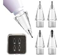 Fofvccv 4 Pack Replacement Tips Compatible with Apple Pencil Pro/USB-C/2nd Gen/1st Gen, Durable Soft Nibs for iPad Pencil, High Precision Smooth Writing iPencil Replacement Nibs (Clear)