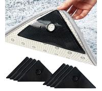 Fofvccv 8 Pcs Triangle Rug Grippers, Reusable Carpet Tape & Washable Non-Slip Double-Sided Adhesive Pad for Hardwood, Laminate, Tile Floors - Keep Your Rugs Corners Secure Flat (8 Pcs Rug Pads)