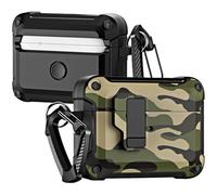 Fofvccv Camouflage Case for AirPods Pro 2 Generation (2023/2022), Military-Grade Hard Shell with Carabiner | Secure Lock Clip | Supports Wireless Charging for AirPods Pro 2nd Gen, Camo Green